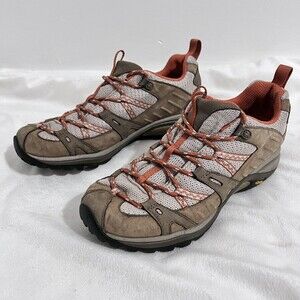 Merrell Siren Sporty Taupe Tan and Orange Hiking Outdoor Shoes Size 10 Vibram